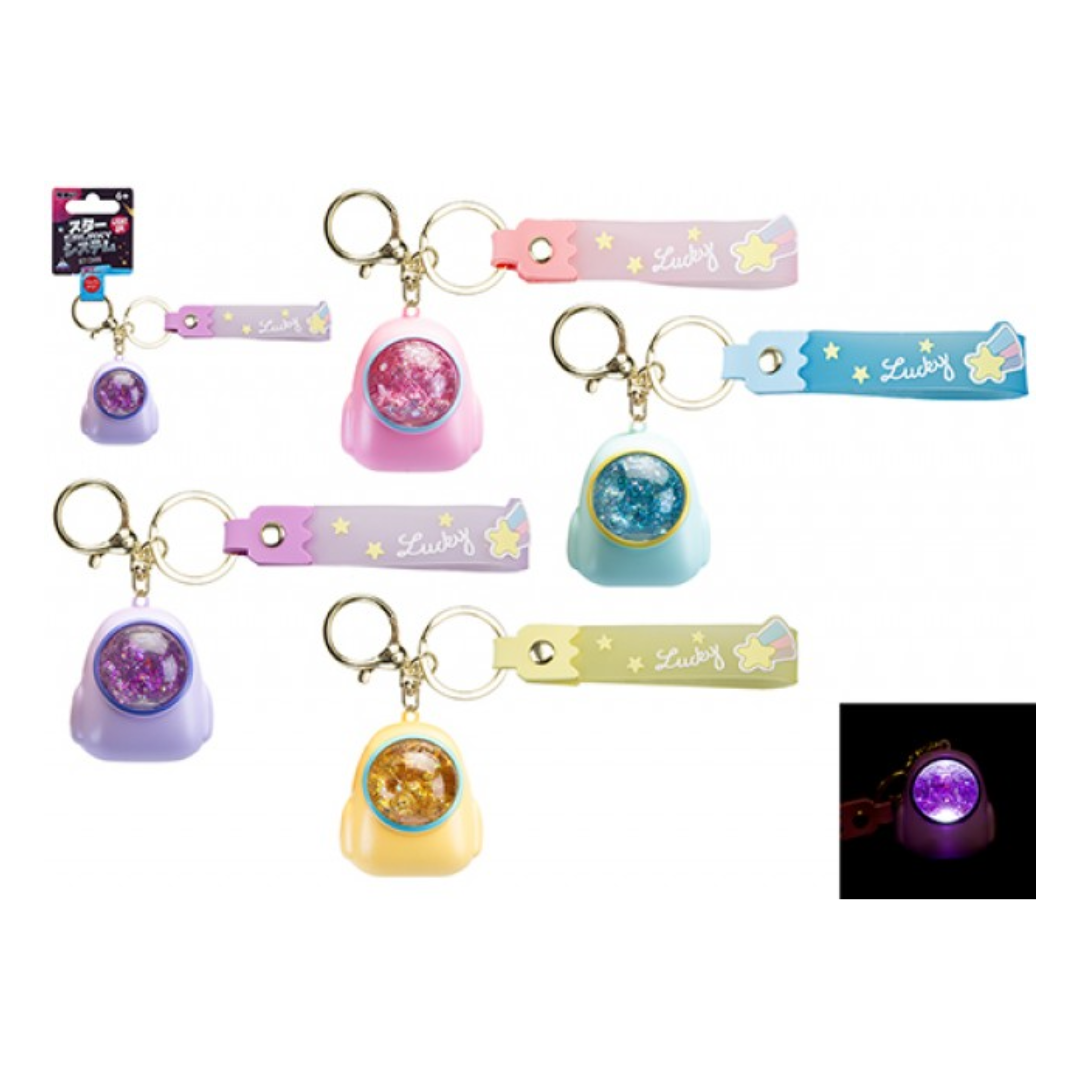 Light Up Liquid Filled Spaceship Keychain