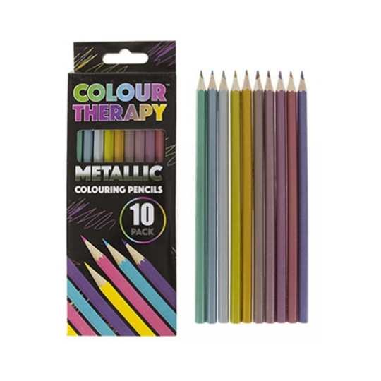 Colour Therapy Metallic Pencils (10 Pack) - Diversified UK