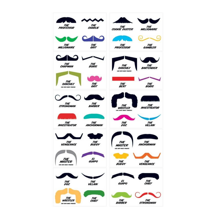 Fingerstache Temporary Tattoos (4 pack) - Diversified UK